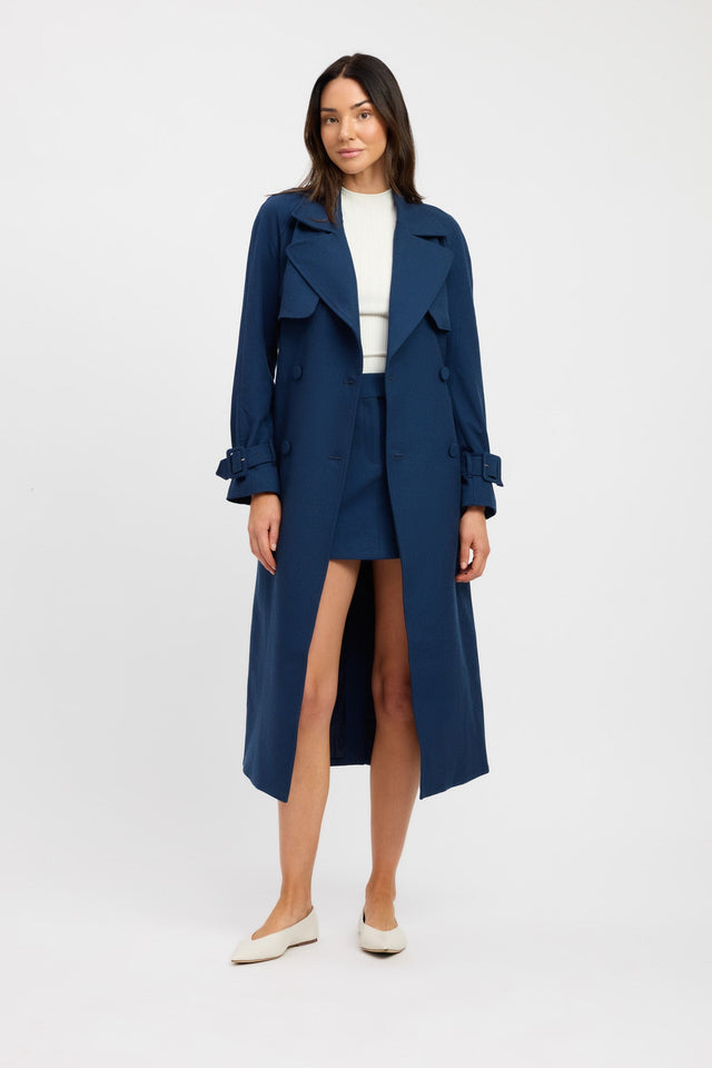 Berlin Trench Kookai Long sleeve Trench-coat Full length darkblue womens-coats-and-jackets 