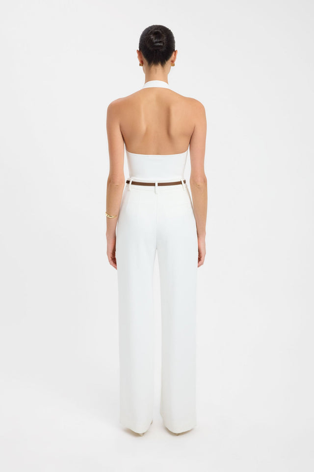 Presenting the Ariel Straight Leg Pant in womens-regular-pants with regular high-rise white back