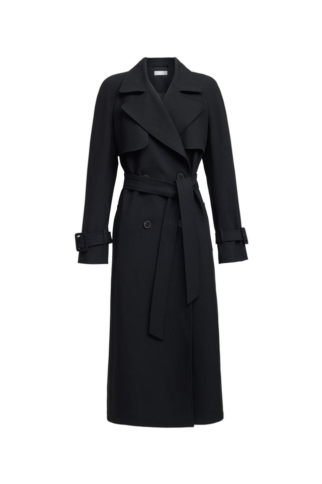 Berlin Trench Kookai Long sleeve Trench-coat Full length black womens-coats-and-jackets 