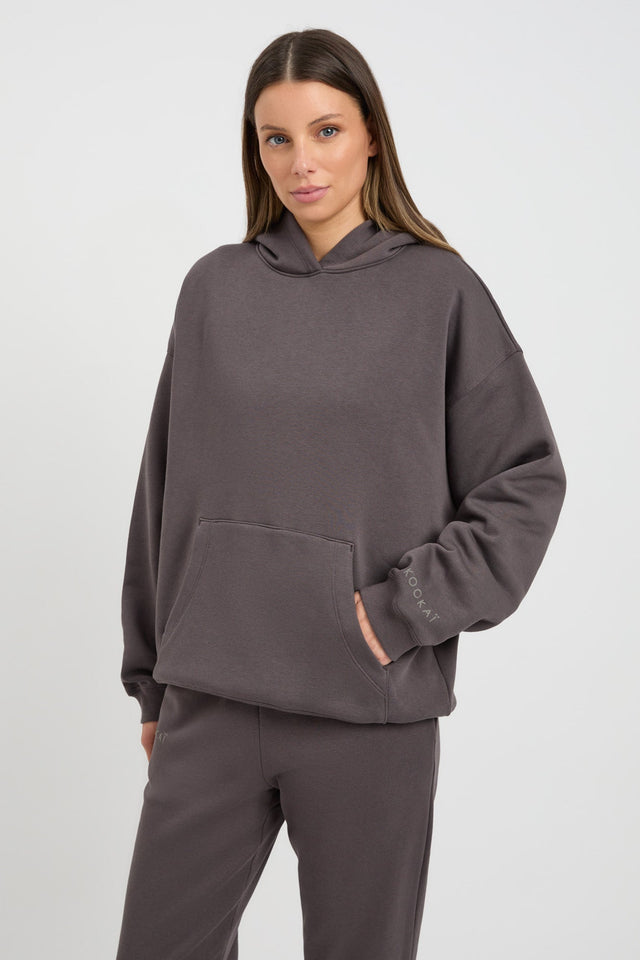 product Brushed Axel Hoodie Kookai High neck Relaxed dark grey womens-jumpers 