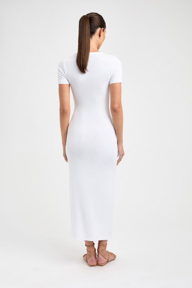 product Morgan Midi Dress Kookai Straight Midi Fitted Scoopneck white womens-dresses 