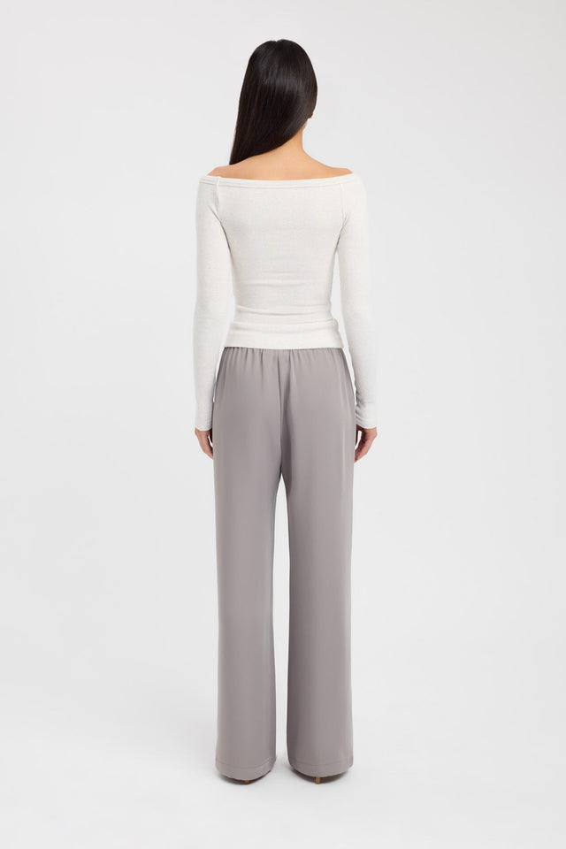 back Madison Off Shoulder Top Kookai Fitted Straight Long sleeve Womens-Blouse 