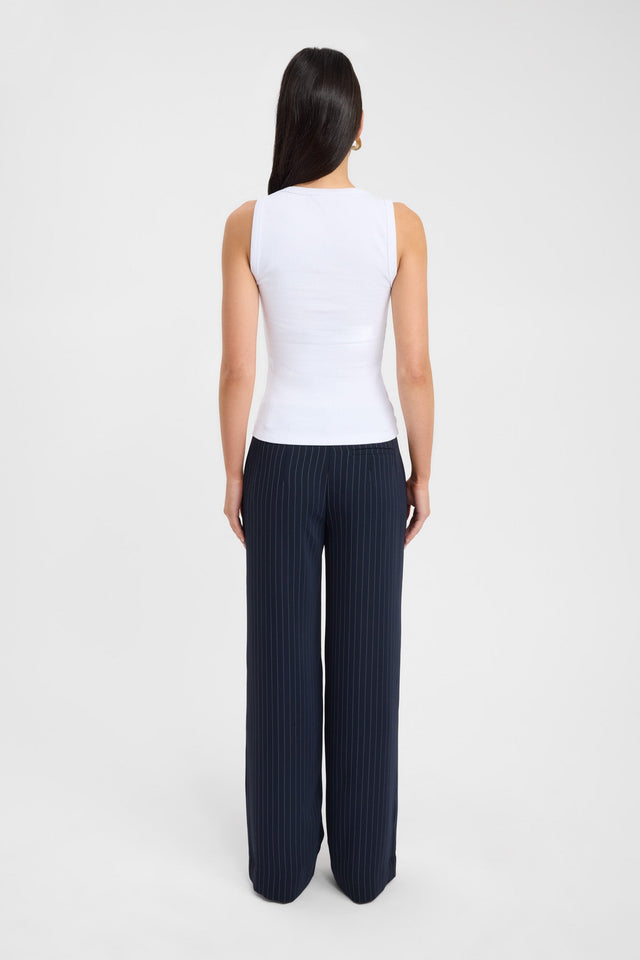 back Quinnie Tank Kookai Fitted Thick strap Scoop black womens-singlets 