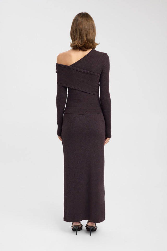 back Alaska Long Sleeve Top Kookai Fitted Asymmetry Long sleeve Womens-Blouse 