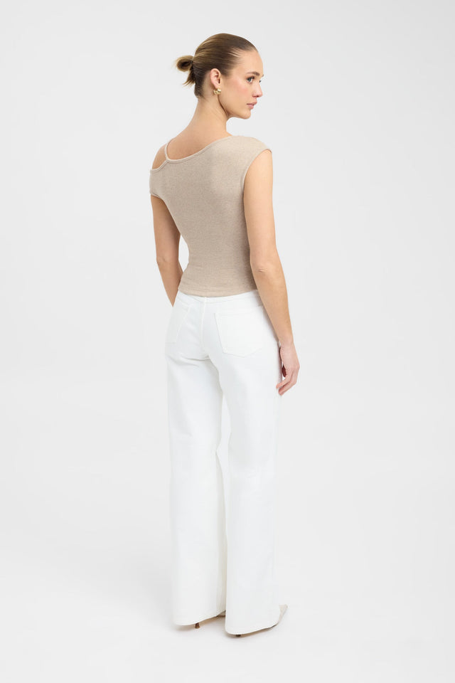 back Rio Top Kookai Fitted Asymmetry Short sleeves Womens-Blouse 