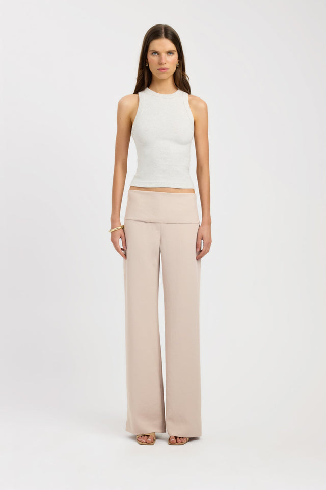 side Monogram Racer Tank Kookai Fitted Round womens-singlets 