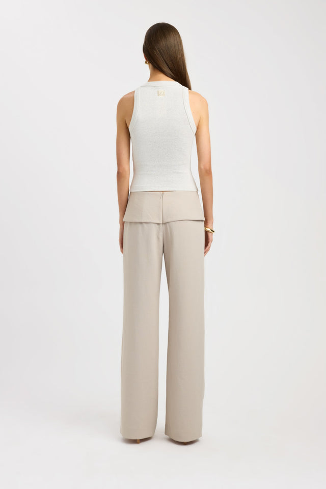 back Monogram Racer Tank Kookai Fitted Round womens-singlets 