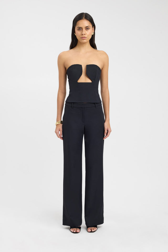 front Ariel Low Cut Top Kookai Fitted Plungeneck Sleeveless Womens-Blouse 