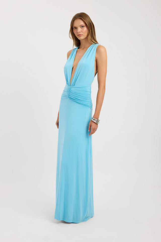 side Vera Maxi Dress Kookai Bodycon Mini Fitted Plungeneck womens-dresses 
