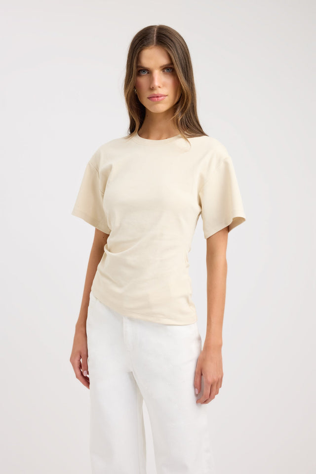 Nova Tee Kookai Crew neck Oversized One shoulder womens-tees 