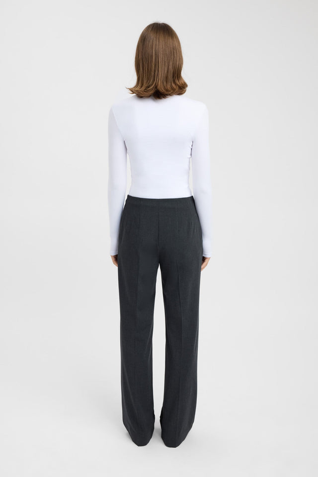 back High Crew Top Kookai Fitted Roundneck Long sleeve Womens-Blouse 