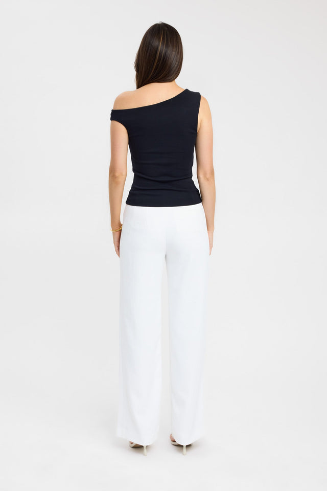 back Greta Top Kookai Fitted Asymmetry Short sleeves Womens-Blouse 