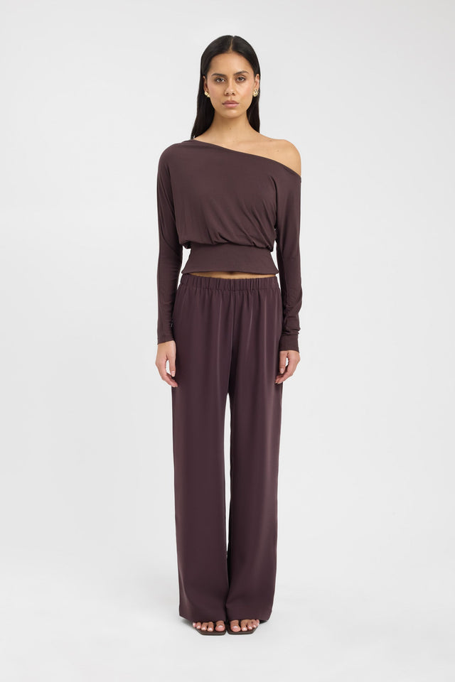 side Anders Top Kookai Relaxed Asymmetry Long sleeve Womens-Blouse 