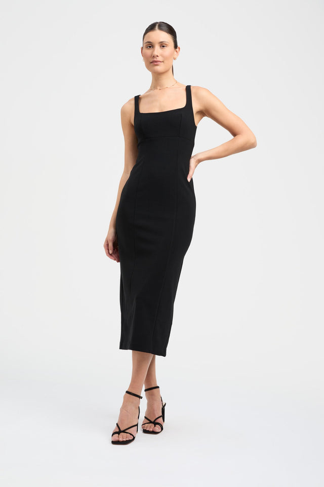 product Aurora Midi Dress Kookai Bodycon Midi Fitted Squareneck black womens-dresses 