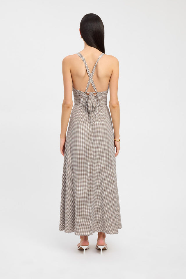 product Brady Vee Dress Kookai Fit-and-flare Maxi Relaxed Plungeneck brown womens-dresses 