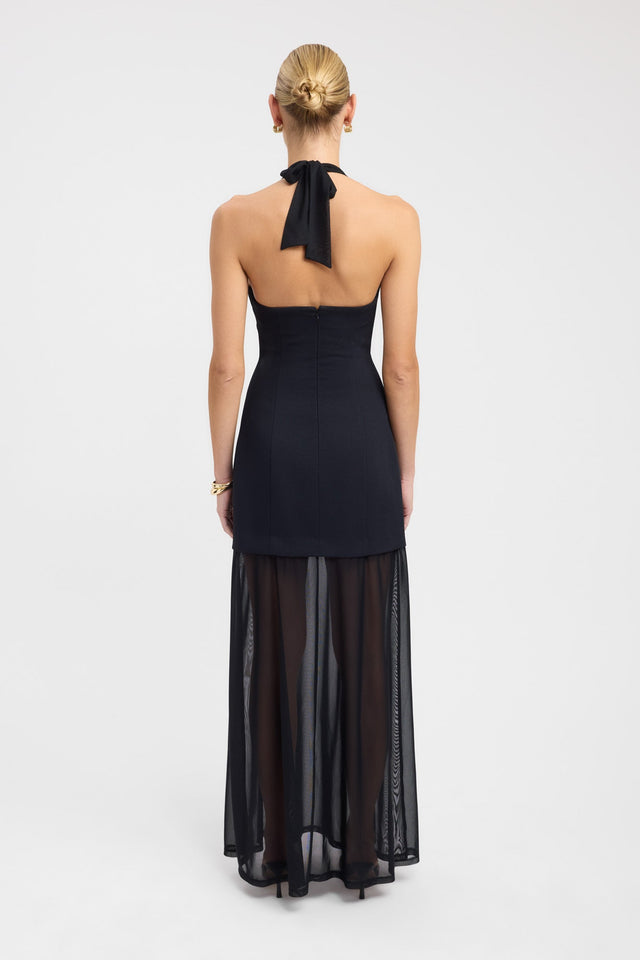 back Oyster Mesh Maxi Dress Kookai Bodycon Maxi Fitted Plungeneck womens-dresses 