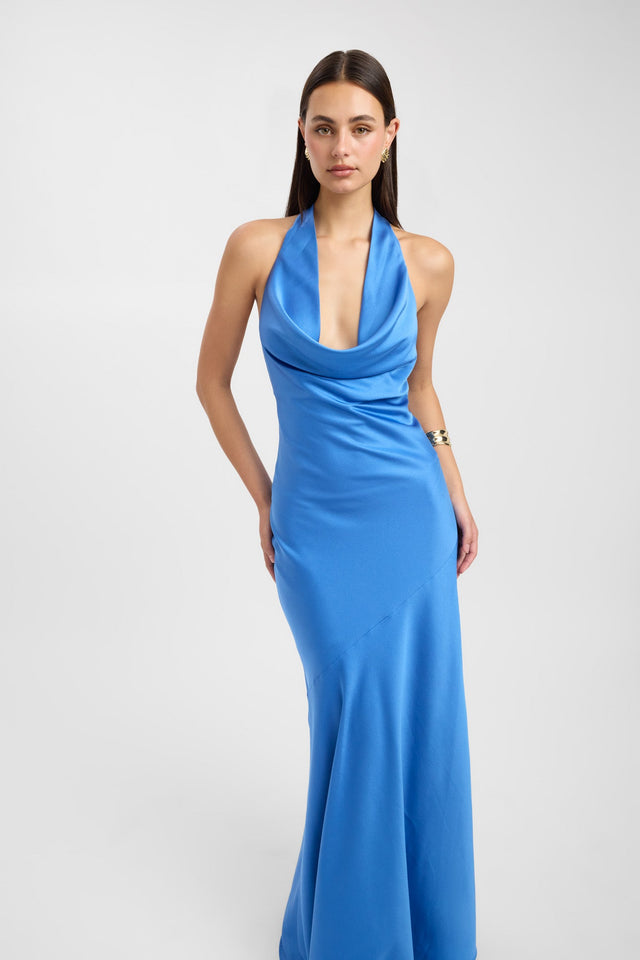 side Palermo Cowl Maxi Dress Kookai Straight Maxi Fitted Cowlneck womens-dresses 