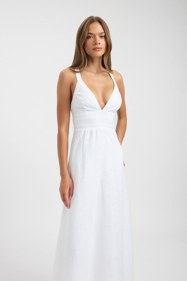 Palm Vee Maxi Dress