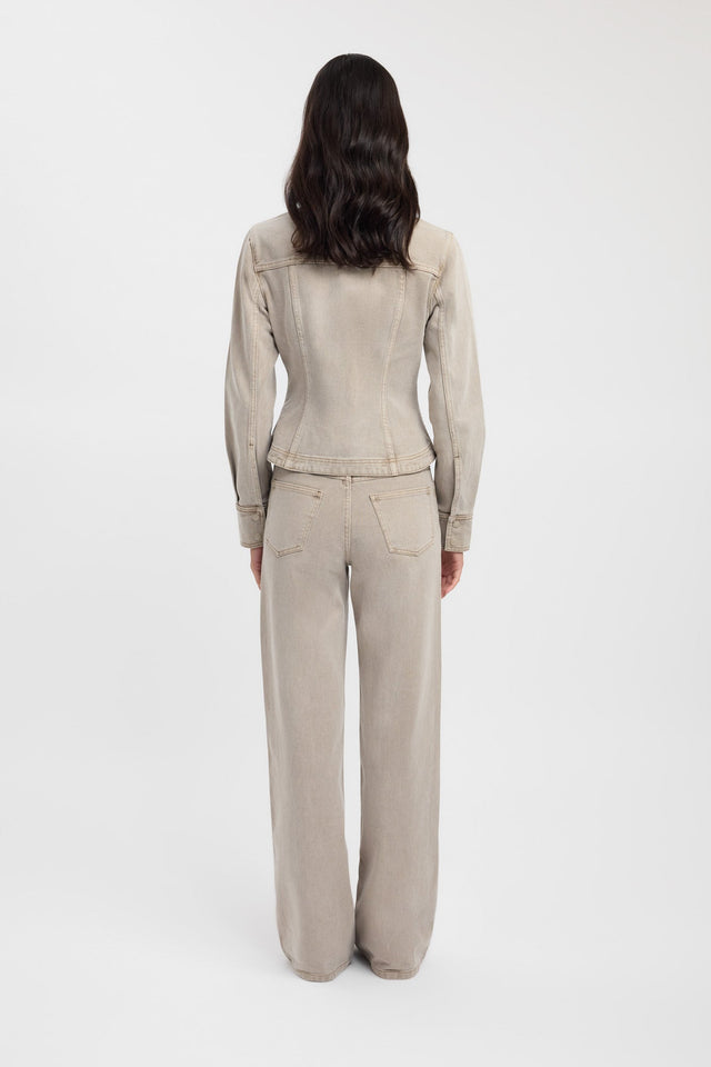 back Kai Snap Jacket Kookai Long sleeve Denim Short brown womens-coats-and-jackets 