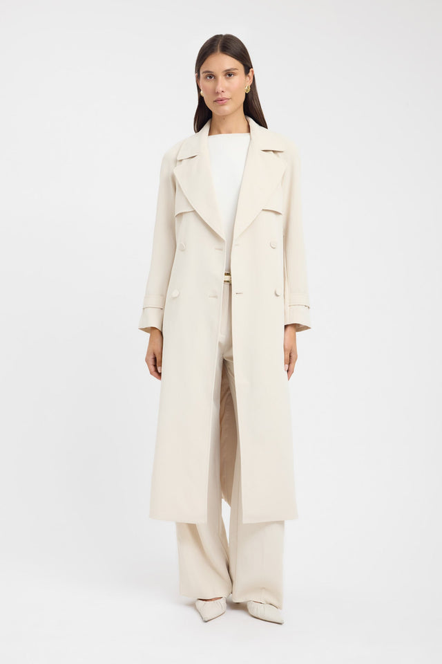 front Opal Trench Kookai Long sleeve Trench-coat Full length womens-coats-and-jackets 