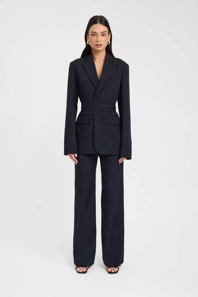 Ariel Button Blazer Kookai Long sleeve Blazer Full length grey womens-coats-and-jackets 