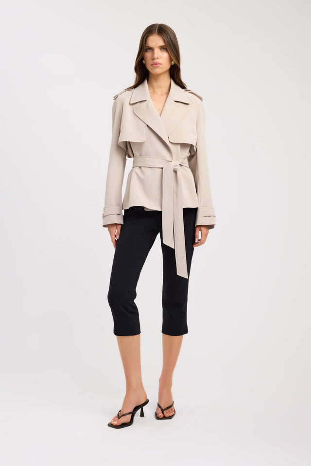 side Ariel Cropped Jacket Kookai Long sleeve Trench-coat Short womens-coats-and-jackets 