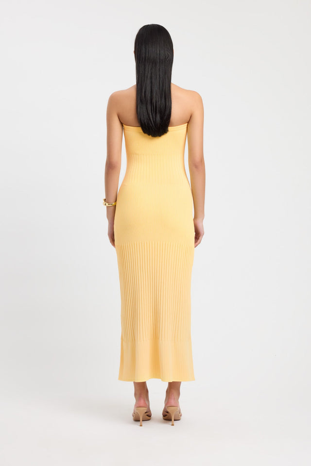 product Serah Strapless Dress Kookai Bodycon Midi Fitted Straight yellow womens-dresses 