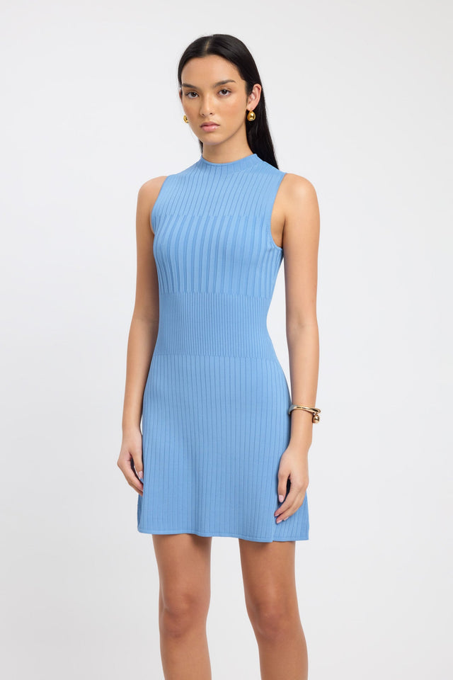 product Serah Mini Dress Kookai Aline Mini Fitted Highneck blue womens-dresses 