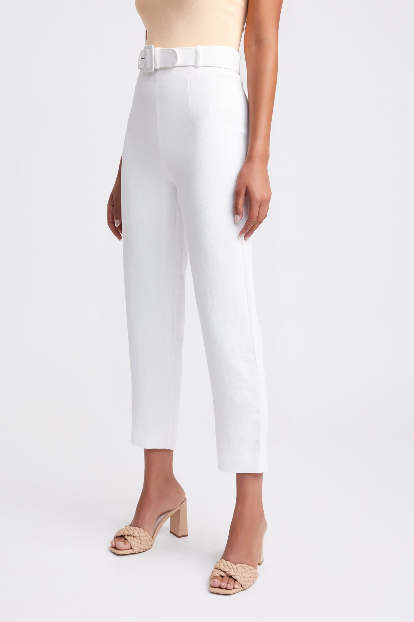 Cropped white pants store