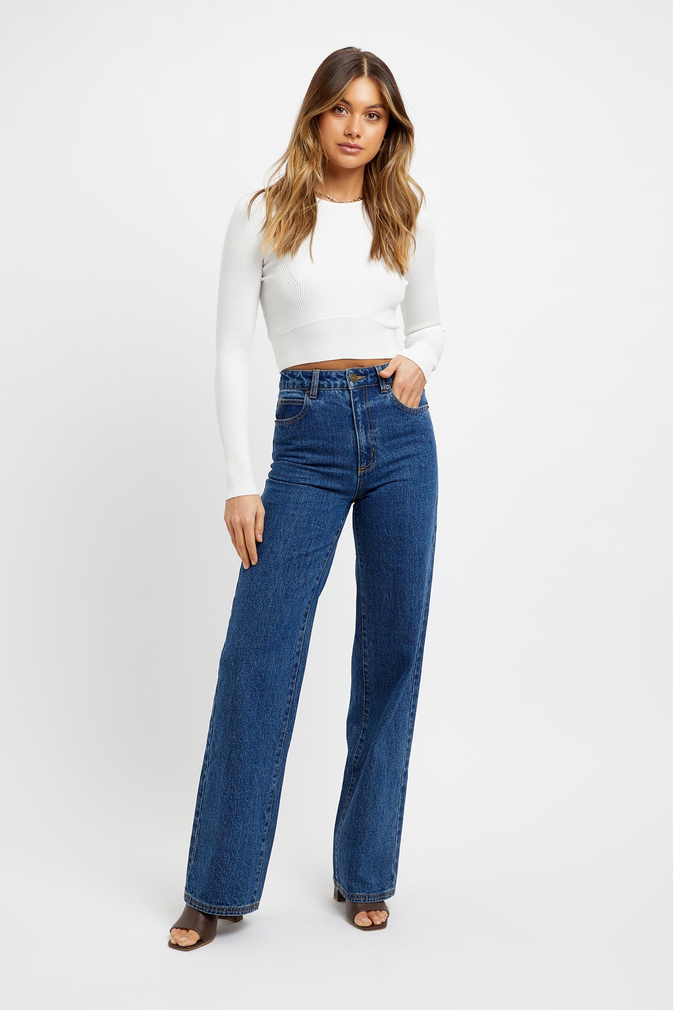 Ladies wide leg jeans uk hotsell