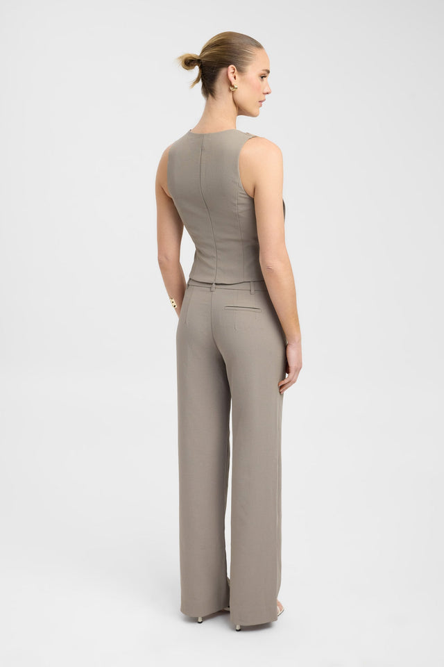 back Ariel Buckle Slider Top Kookai Fitted V-neck Sleeveless Womens-Blouse 