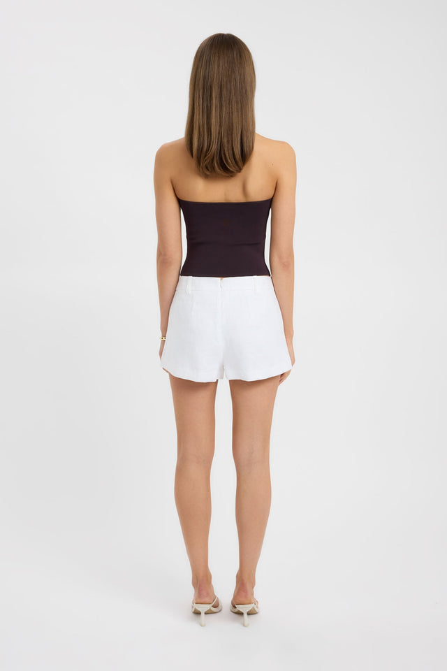 Crafted Palm Low Rise Short womens-shorts in low-rise fitted white back