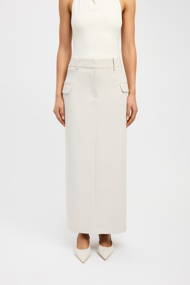 front Erika Maxi Skirt Kookai Straight Maxi beige womens-skirts 