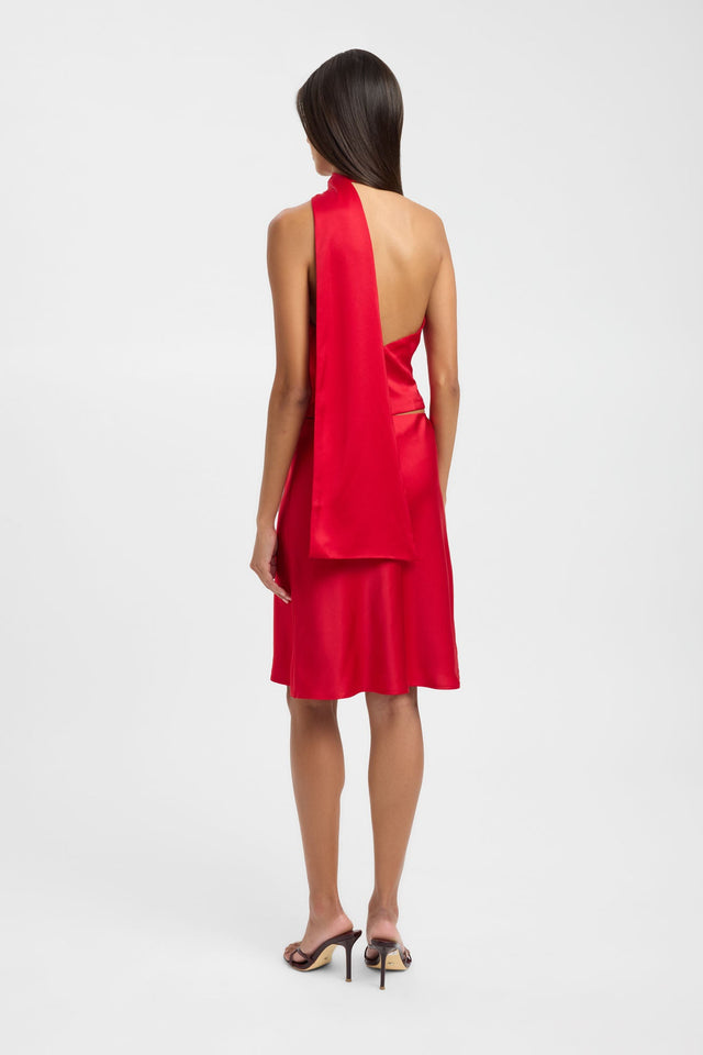 Crafted with the Palermo Core Midi Skirt in womens-skirts featuring straight hem, knee length, and red back