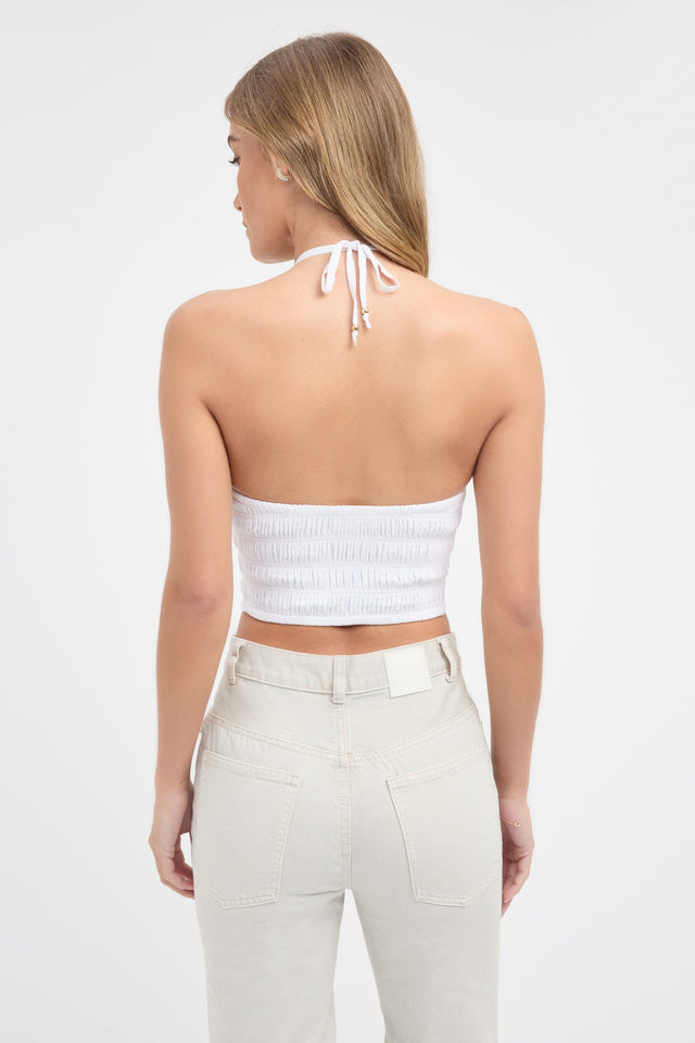 Georgette Shirred Halter