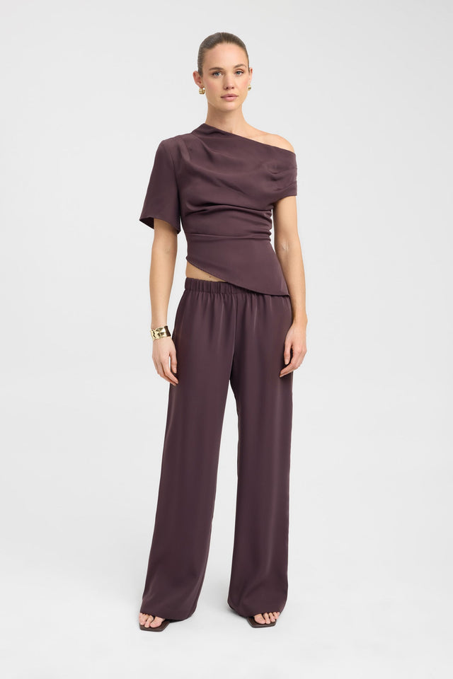 side Maria Asymmetric Top Kookai Fitted Asymmetry Short sleeves Womens-Blouse 