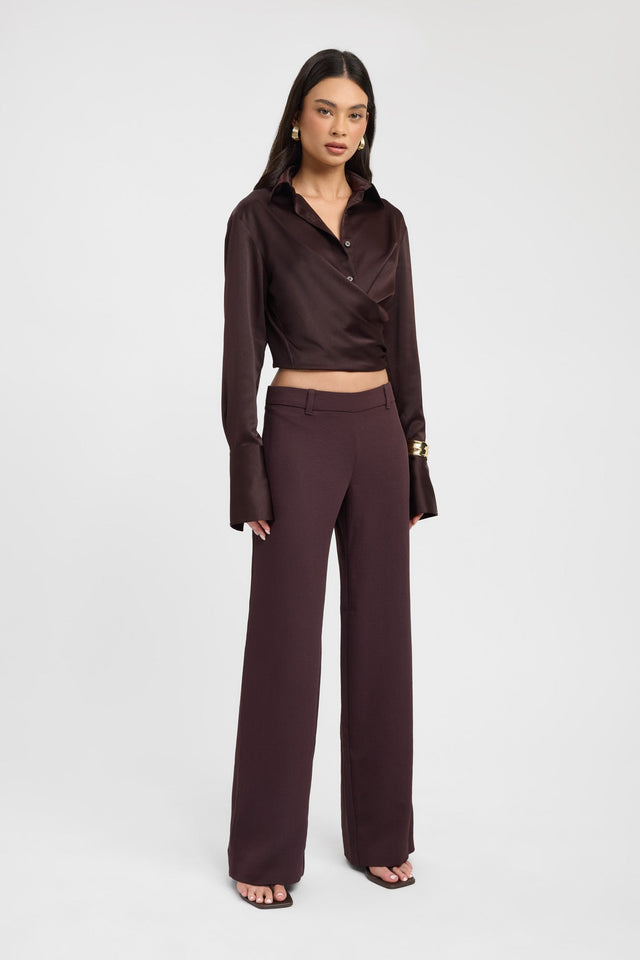 side Palermo Shirt Kookai Fitted V-neck Long sleeve Womens-Blouse 