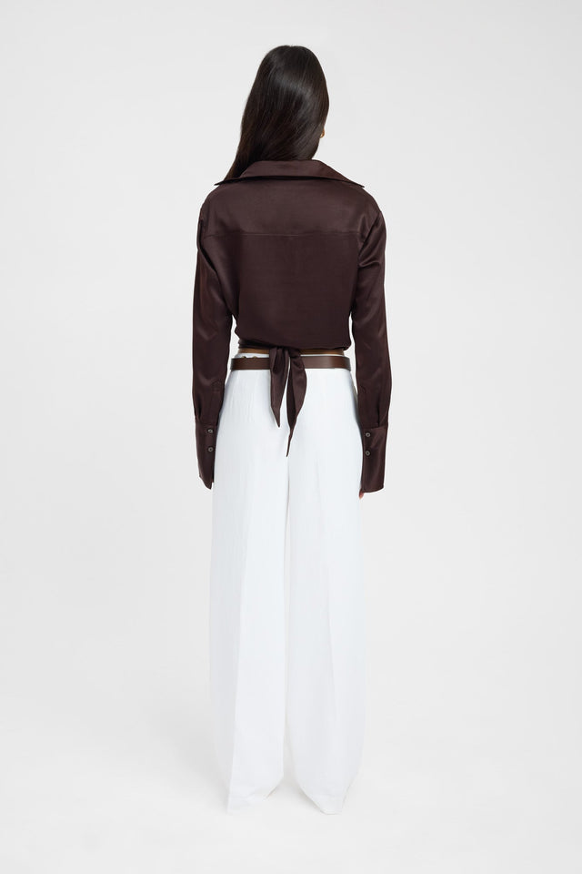 back Palermo Shirt Kookai Fitted V-neck Long sleeve Womens-Blouse 