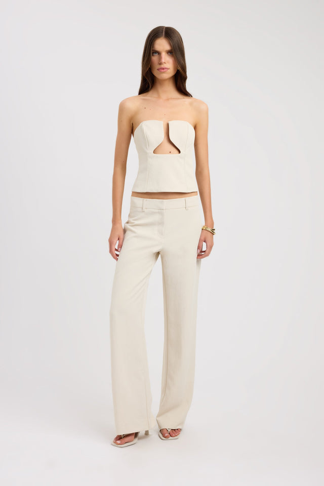 side Ariel Low Cut Top Kookai Relaxed Plungeneck Sleeveless Womens-Blouse 