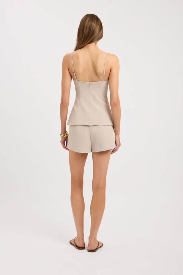 back Ariel Top Kookai Fitted Squareneck Sleeveless Womens-Blouse 