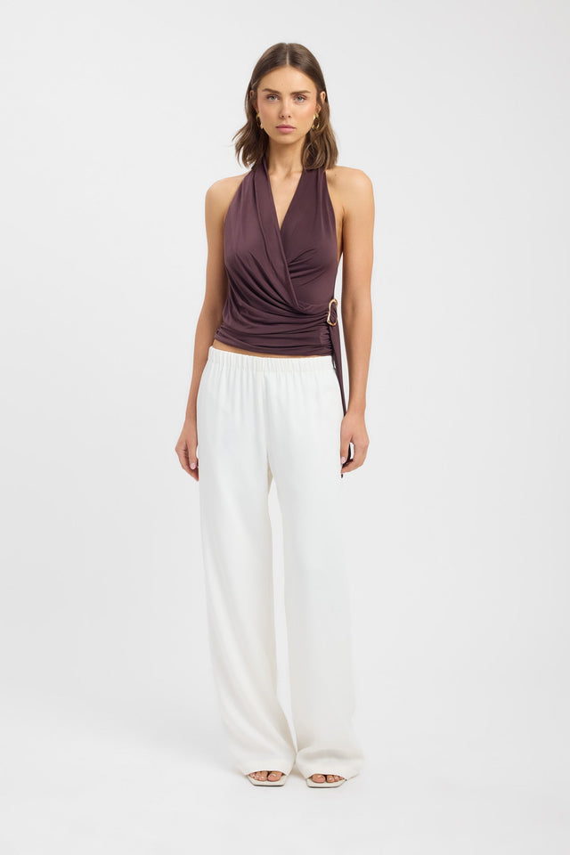 front Aria Top Kookai Fitted V-neck Sleeveless Womens-Blouse 