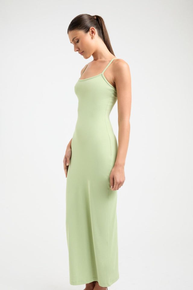 product Layla Long Dress Kookai Bodycon Maxi Fitted Scoopneck green womens-dresses 