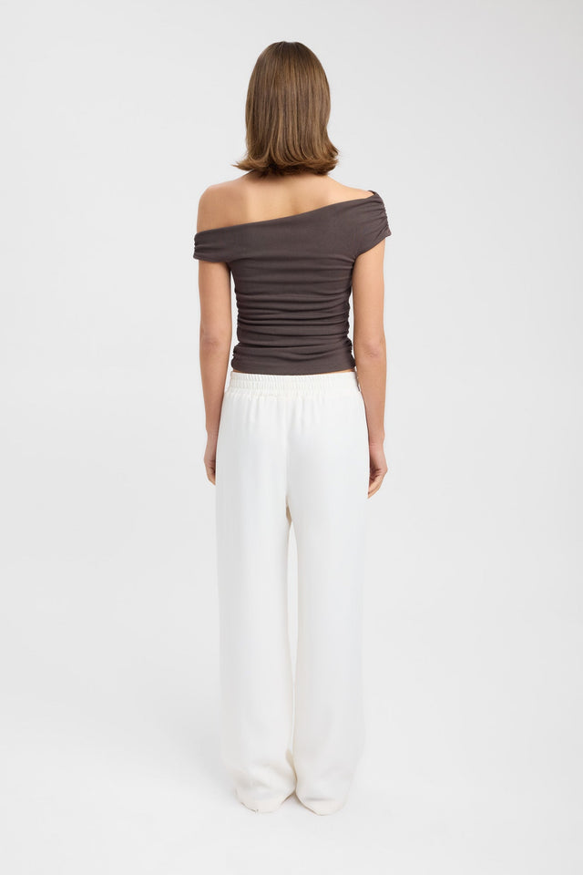 back Sloane Top Kookai Fitted Asymmetry Sleeveless Womens-Blouse 