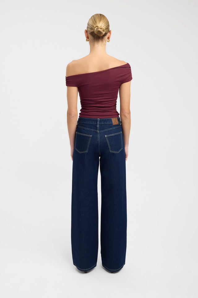 back Sloane Top Kookai Fitted Asymmetry Sleeveless Womens-Blouse 