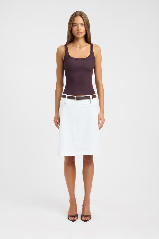 side Sienna Tank Kookai Fitted Thin strap Scoop womens-singlets 