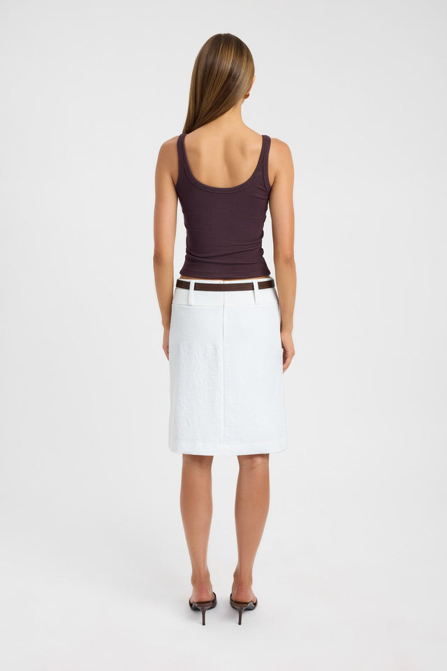 back Sienna Tank Kookai Fitted Thin strap Scoop womens-singlets 