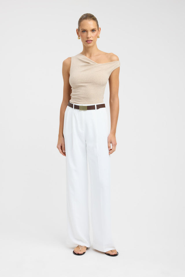 front Greta Top Kookai Fitted Asymmetry Short sleeves Womens-Blouse 