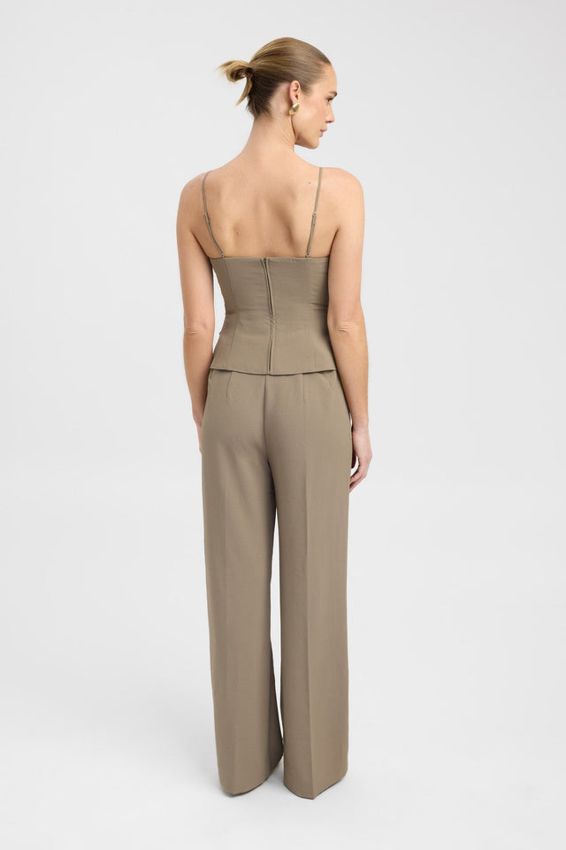 back Opal Cinch Top Kookai Fitted Thin strap Sweetheart black womens-singlets 