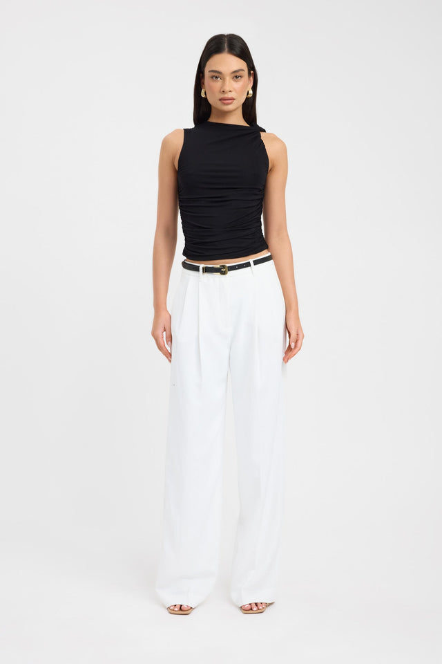 front Ziah Top Kookai Fitted Highneck Sleeveless Womens-Blouse 