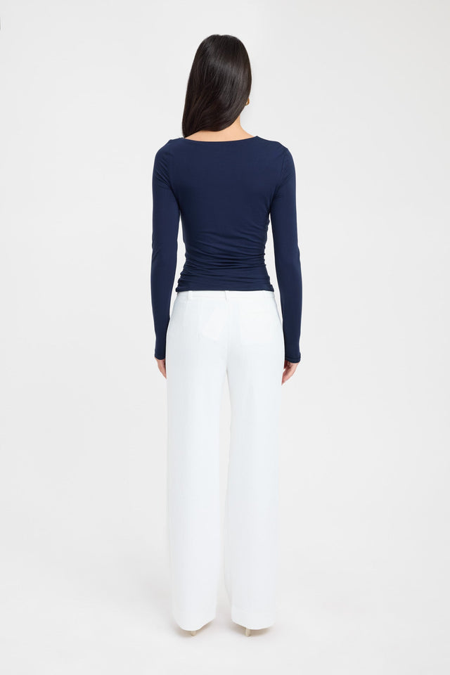 back Havana Long Sleeve Top Kookai Fitted Asymmetry Long sleeve Womens-Blouse 